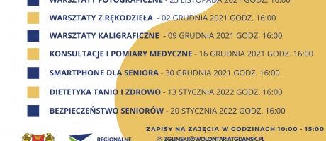 Projekt “AKTYWNI Z WIEKIEM” - bezpłatne zajęcia i warsztaty dla Seniorów - 17.11.2021